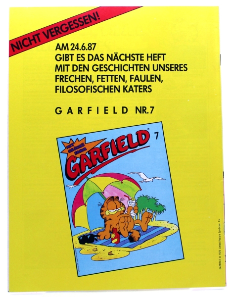 Garfield Comic Magazin Nr. 6 (1987): Happy Birthday to me! von Bavaria Comic Verlag